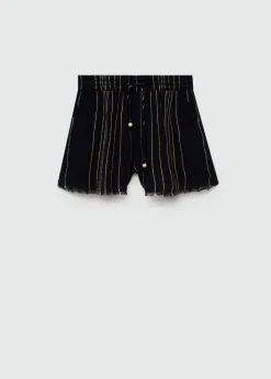 MANGO Krótkie Spodenki*Spodnie w paski z postrzępionym dołem