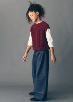 Dzieci MANGO Spodnie*Spodnie wideleg z zakładkami