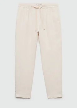 MANGO Spodnie*Spodnie z 100% lnu w paski ze sznurkiem