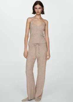 MANGO Spodnie|Piżamy*Spodnie z cienkiej prążkowanej dzianiny