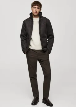 MANGO Spodnie*Spodnie z flaneli w drobną pepitkę