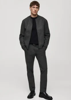 MANGO Spodnie*Spodnie z flaneli w kratę księcia Walii