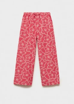 Dzieci MANGO Spodnie*Spodnie z kwiatowym wzorem