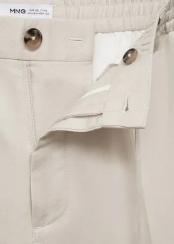 MANGO Spodnie*Spodnie z lnu i tencelu ze sznurkiem