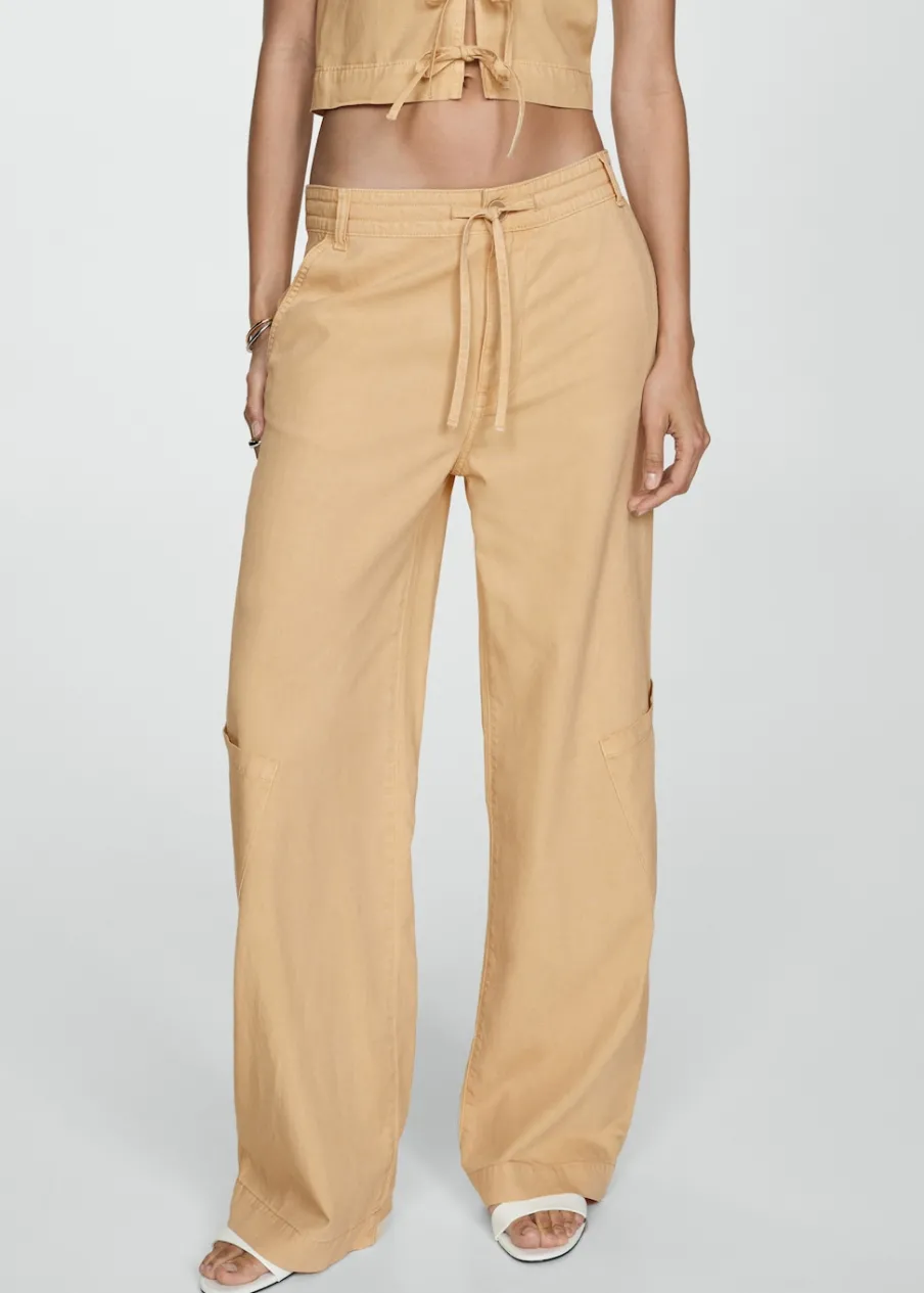 MANGO Dżinsy|Spodnie*Spodnie z lyocellu z troczkami