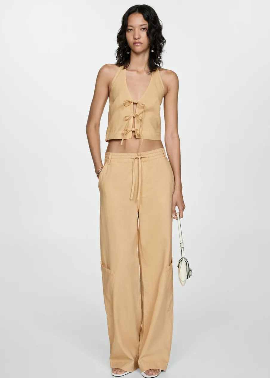 MANGO Dżinsy|Spodnie*Spodnie z lyocellu z troczkami