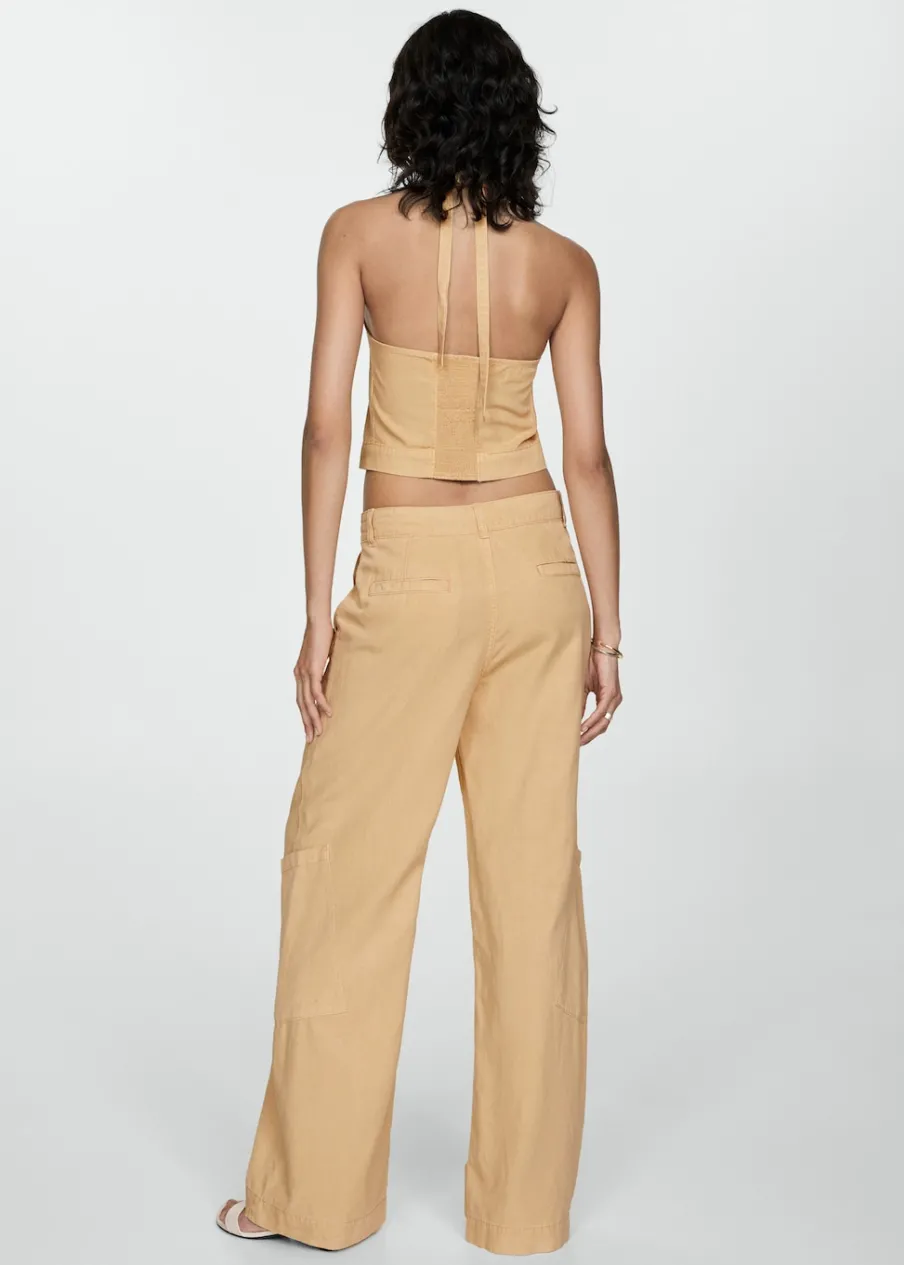 MANGO Dżinsy|Spodnie*Spodnie z lyocellu z troczkami