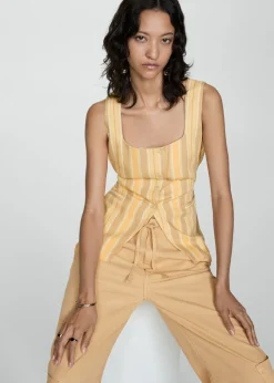 MANGO Dżinsy|Spodnie*Spodnie z lyocellu z troczkami