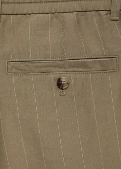 MANGO Spodnie*Spodnie z mieszanki lnu w paski ze sznurkiem