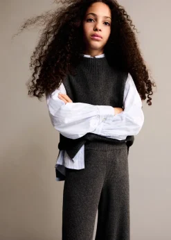 Dzieci MANGO Spodnie*Spodnie z prążkowanej dzianiny