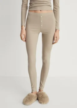 MANGO Piżamy|Piżamy*Spodnie z prążkowanej dzianiny