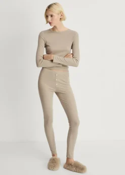 MANGO Piżamy|Piżamy*Spodnie z prążkowanej dzianiny