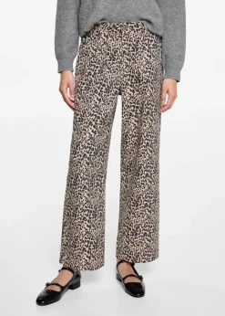 MANGO Dżinsy|Spodnie*Spodnie z prostymi nogawkami w lamparcie cętki