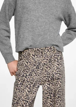 MANGO Dżinsy|Spodnie*Spodnie z prostymi nogawkami w lamparcie cętki