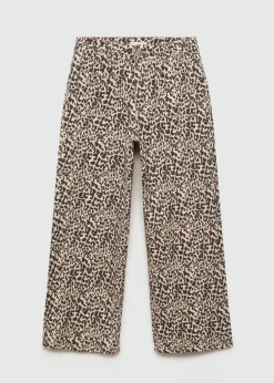 MANGO Dżinsy|Spodnie*Spodnie z prostymi nogawkami w lamparcie cętki