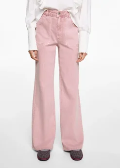 MANGO Dżinsy*Spodnie z prostymi nogawkami i kieszeniami