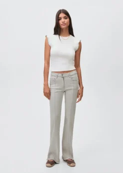 MANGO Dżinsy*Spodnie z rozszerzaną nogawką i ozdobnymi szwami