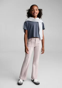 Dzieci MANGO Dżinsy*Spodnie z rozszerzaną nogawką i ozdobnymi szwami