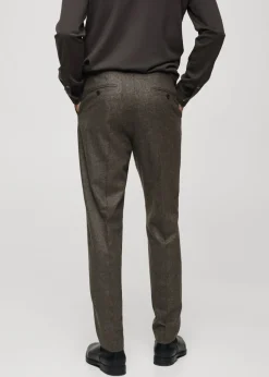 MANGO Spodnie*Spodnie z wełny dziewiczej w drobną pepitkę