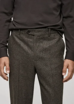 MANGO Spodnie*Spodnie z wełny dziewiczej w drobną pepitkę