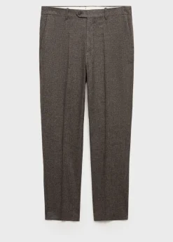 MANGO Spodnie*Spodnie z wełny dziewiczej w drobną pepitkę