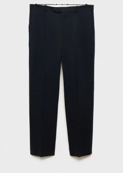 MANGO Spodnie*Spodnie z zakładkami z bawełnianego diagonalu