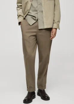 MANGO Spodnie*Spodnie z zaszewkami i podwiniętymi nogawkami