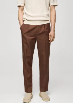 MANGO Spodnie*Spodnie z zaszewkami z mieszanki lyocellu i bawełny