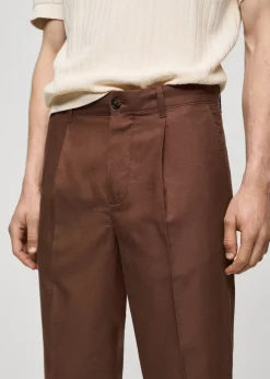 MANGO Spodnie*Spodnie z zaszewkami z mieszanki lyocellu i bawełny