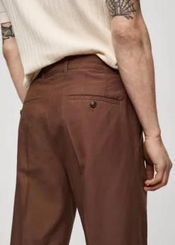 MANGO Spodnie*Spodnie z zaszewkami z mieszanki lyocellu i bawełny