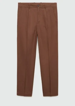 MANGO Spodnie*Spodnie z zaszewkami z mieszanki lyocellu i bawełny