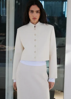 MANGO Kurtki*Strip neck cropped jacket