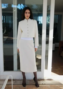 MANGO Kurtki*Strip neck cropped jacket