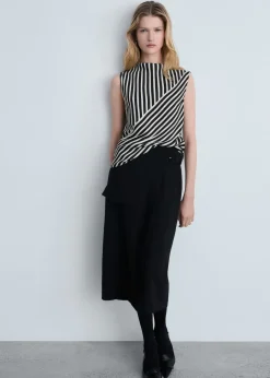 MANGO Koszule I Bluzki*Striped perkins collar blouse