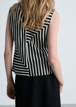 MANGO Koszule I Bluzki*Striped perkins collar blouse