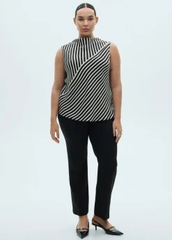 MANGO Koszule I Bluzki*Striped perkins collar blouse