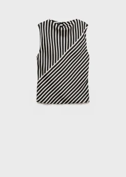 MANGO Koszule I Bluzki*Striped perkins collar blouse