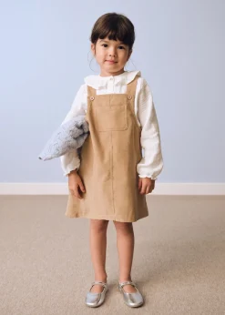 Dzieci MANGO Sukienki I Kombinezony|Szorty I Spódnice*Sukienka na szelkach z mikrosztruksu