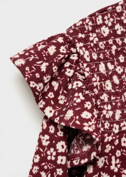 Dzieci MANGO Sukienki I Kombinezony*Sukienka w kwiaty z marszczeniem