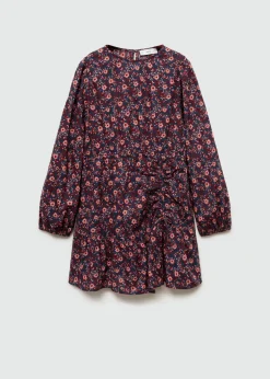 Dzieci MANGO Sukienki I Kombinezony*Sukienka w kwiaty z marszczeniem