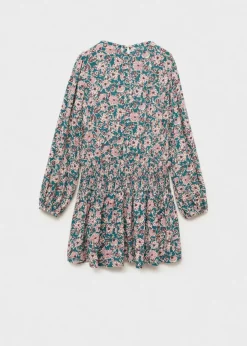 Dzieci MANGO Sukienki I Kombinezony*Sukienka w kwiaty z ozdobnym marszczeniem