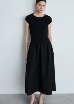 MANGO Sukienki I Kombinezony*Sukienka z łączonych materiałów o rozszerzanym kroju