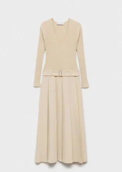 MANGO Sukienki I Kombinezony*Sukienka z łączonych materiałów o rozszerzanym kroju