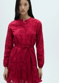 MANGO Sukienki I Kombinezony*Sukienka z falbankami i ażurem
