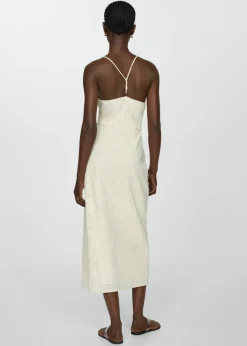 MANGO Sukienki I Kombinezony*Sukienka z haftem i rozcięciem z boku