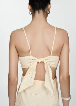 MANGO Sukienki I Kombinezony*Sukienka z haftem i wycięciami po bokach