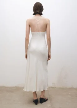 MANGO Sukienki I Kombinezony*Sukienka z jedwabiu morwowego z drapowanym dekoltem