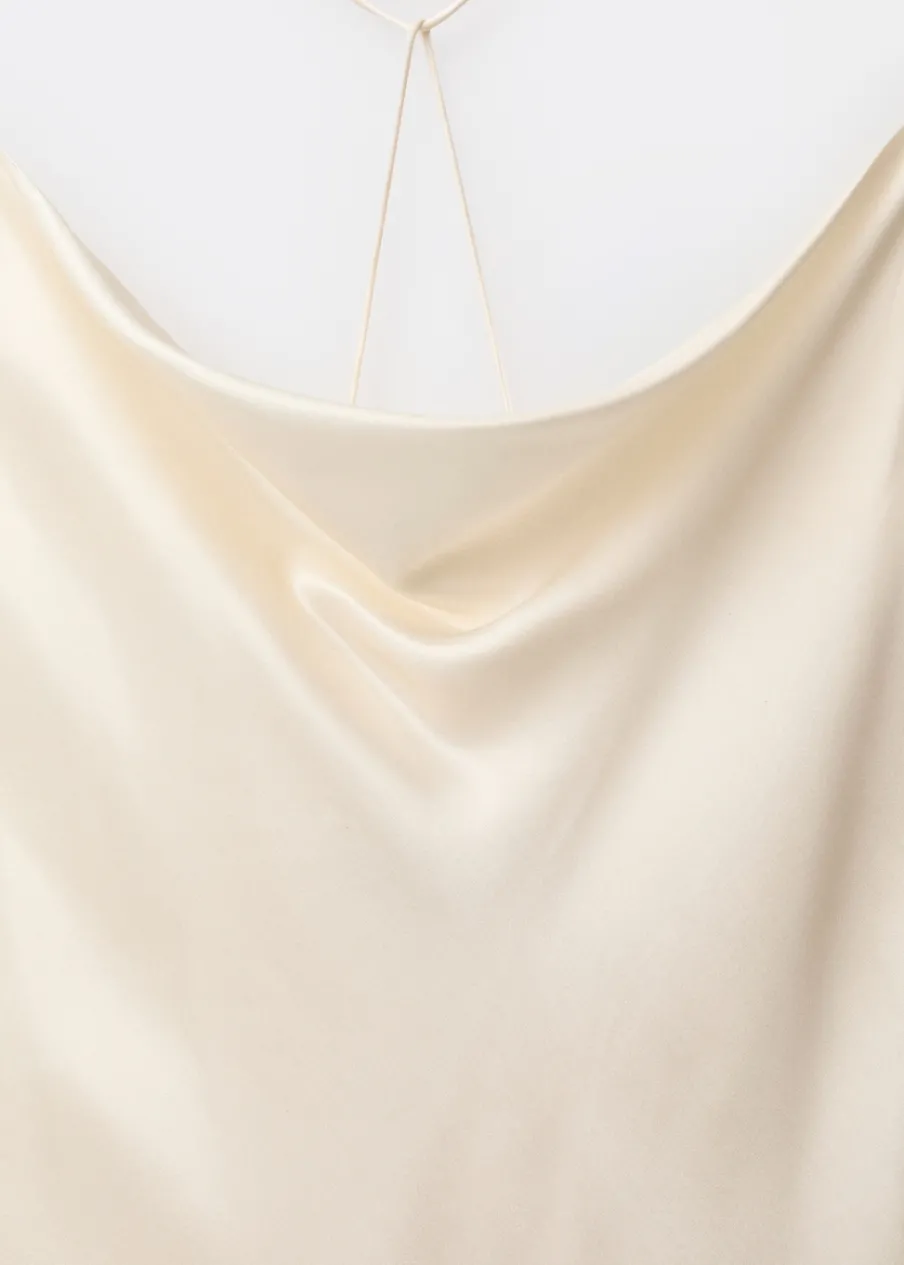 MANGO Sukienki I Kombinezony*Sukienka z jedwabiu morwowego z drapowanym dekoltem