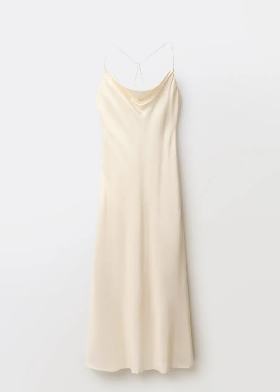 MANGO Sukienki I Kombinezony*Sukienka z jedwabiu morwowego z drapowanym dekoltem