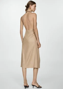 MANGO Sukienki I Kombinezony*Sukienka z kołnierzykiem polo i rozcięciem